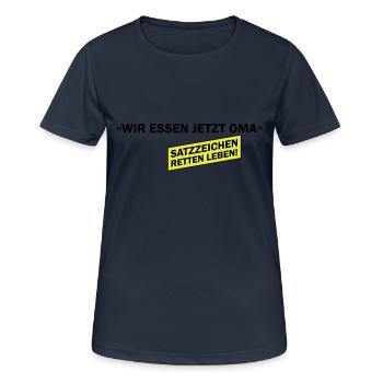 Wir essen Oma jetzt - T-shirt respirant Femme - bleu marine foncé - Devant - AI Model Female 172 light (172cm)
