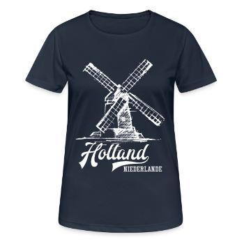Holland - Frauen T-Shirt atmungsaktiv - Dunkelnavy - Vorne - AI Model Female 172 light (172cm)