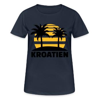 Kroatien - Frauen T-Shirt atmungsaktiv - Dunkelnavy - Vorne - AI Model Female 172 light (172cm)