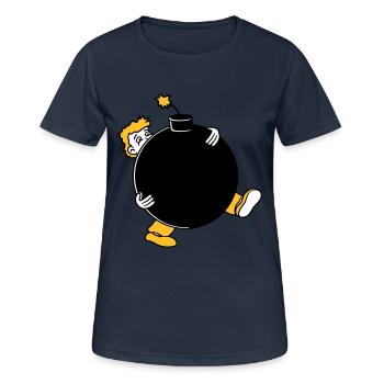 explosion de la bombe exploser tnt dynamite dangereux - T-shirt respirant Femme - bleu marine foncé - Devant - AI Model Female 172 light (172cm)