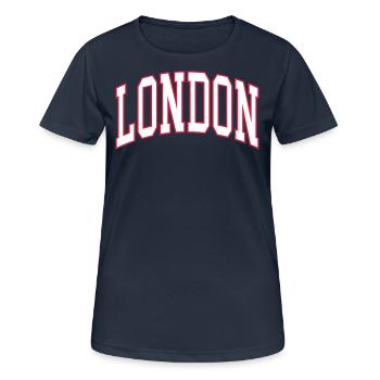 london - Frauen T-Shirt atmungsaktiv - Dunkelnavy - Vorne - AI Model Female 172 light (172cm)