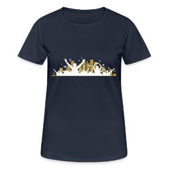 Menschen - Konzert Festival - Frauen T-Shirt atmungsaktiv - Dunkelnavy - Vorne - AI Model Female 172 light (172cm)