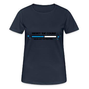 RESET en cours - T-shirt respirant Femme - bleu marine foncé - Devant - AI Model Female 172 light (172cm)