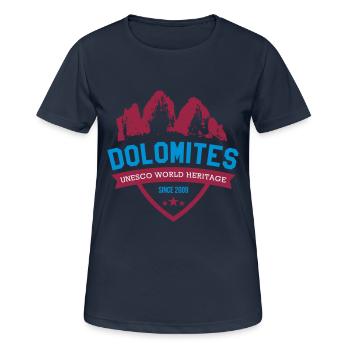 DOLOMITES 2 - Frauen T-Shirt atmungsaktiv - Dunkelnavy - Vorne - AI Model Female 172 light (172cm)