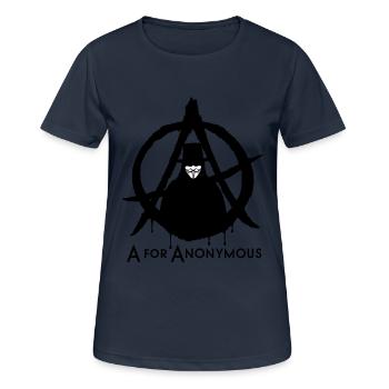 A for Anonymous 2c - Women's Breathable T-Shirt - dark navy - Front - AI Model Female 172 light (172cm)