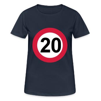 20 Birthday Birthday traffic sign - Women's Breathable T-Shirt - dark navy - Front - AI Model Female 172 light (172cm)