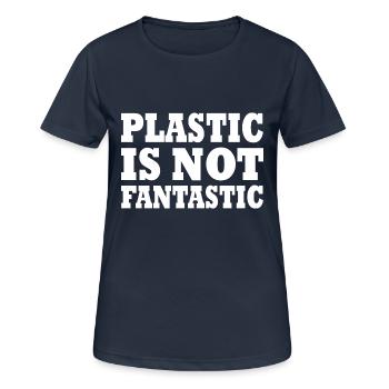 Plastic is not fantastic - Women's Breathable T-Shirt - dark navy - Front - AI Model Female 172 light (172cm)