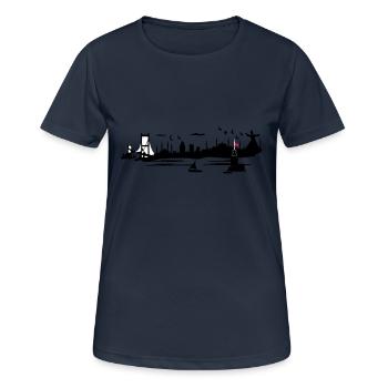 silhouette istanbul - T-shirt respirant Femme - bleu marine foncé - Devant - AI Model Female 172 light (172cm)