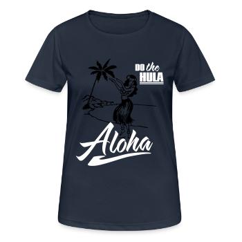 Aloha - do the Hula - Frauen T-Shirt atmungsaktiv - Dunkelnavy - Vorne - AI Model Female 172 light (172cm)