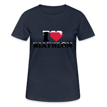 Biathlon - Frauen T-Shirt atmungsaktiv - Dunkelnavy - Vorne - AI Model Female 172 light (172cm)