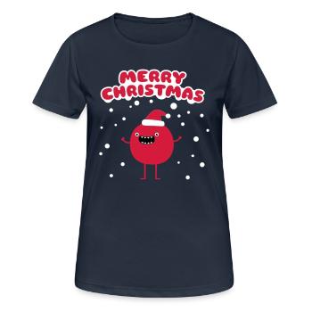 Funny Santa Claus - Merry Christmas - Women's Breathable T-Shirt - dark navy - Front - AI Model Female 172 light (172cm)