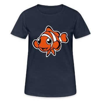 Clownfisch (Vektor) - Frauen T-Shirt atmungsaktiv - Dunkelnavy - Vorne - AI Model Female 172 light (172cm)