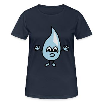 Kleiner Wassertropfen - Frauen T-Shirt atmungsaktiv - Dunkelnavy - Vorne - AI Model Female 172 light (172cm)