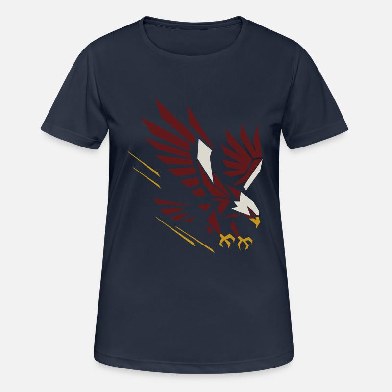 Geometric Eagle on Attack - Women's Breathable T-Shirt - dark navy