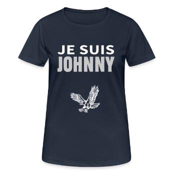 Je suis Johnny aigle - T-shirt respirant Femme - bleu marine foncé - Devant - AI Model Female 172 light (172cm)