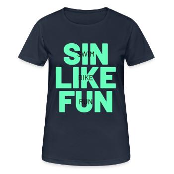 TRIATHLON sin like fun - Women's Breathable T-Shirt - dark navy - Front - AI Model Female 172 light (172cm)