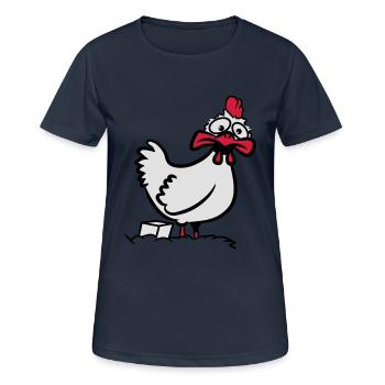 Poulet stupide pour animaux drôle - T-shirt respirant Femme - bleu marine foncé - Devant - AI Model Female 172 light (172cm)