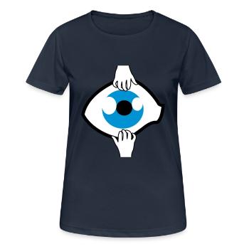 Auge auf - Frauen T-Shirt atmungsaktiv - Dunkelnavy - Vorne - AI Model Female 172 light (172cm)