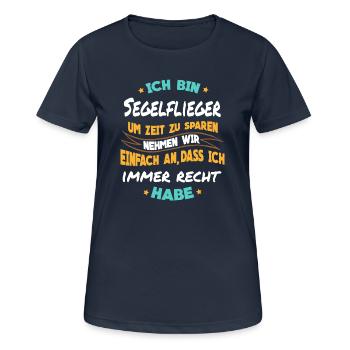 Segelfliegen - Ich bin Segelflieger - Frauen T-Shirt atmungsaktiv - Dunkelnavy - Vorne - AI Model Female 172 light (172cm)