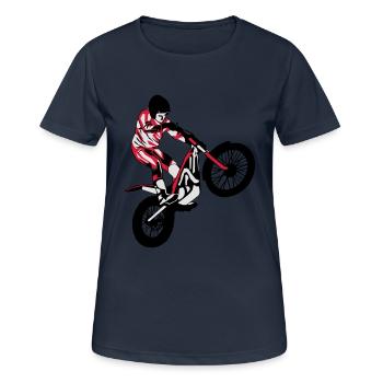 Trial Racing - Frauen T-Shirt atmungsaktiv - Dunkelnavy - Vorne - AI Model Female 172 light (172cm)