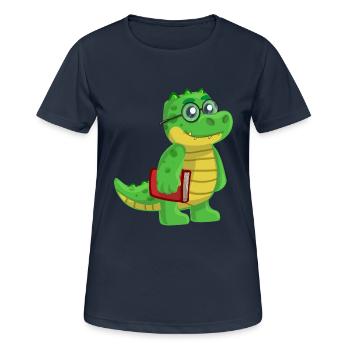 Lire Alligator Schnappi - T-shirt respirant Femme - bleu marine foncé - Devant - AI Model Female 172 light (172cm)