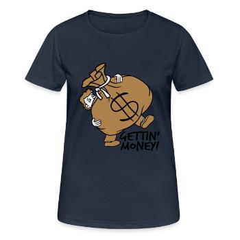 gettin money tragen schwer dollar symbol zeichen g - Frauen T-Shirt atmungsaktiv - Dunkelnavy - Vorne - AI Model Female 172 light (172cm)