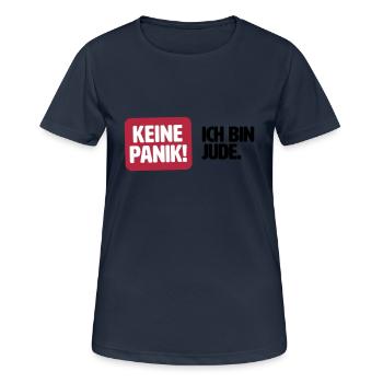 Keine Panik! Ich bin Jude - Frauen T-Shirt atmungsaktiv - Dunkelnavy - Vorne - AI Model Female 172 light (172cm)