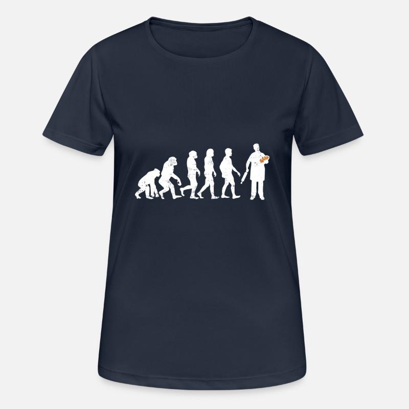 Bäcker evolution geschenk brot backen beruf teig - Frauen T-Shirt atmungsaktiv - Dunkelnavy