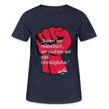 "Seien wir realistisch, Che Ernesto Guevara - Frauen T-Shirt atmungsaktiv - Dunkelnavy - Vorne - AI Model Female 172 light (172cm)