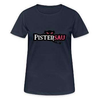 pistensau - Frauen T-Shirt atmungsaktiv - Dunkelnavy - Vorne - AI Model Female 172 light (172cm)