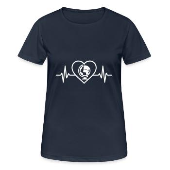 Herz-Reise-Globus - Frauen T-Shirt atmungsaktiv - Dunkelnavy - Vorne - AI Model Female 172 light (172cm)