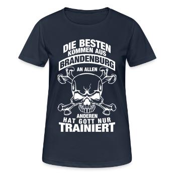 Brandenburg - Frauen T-Shirt atmungsaktiv - Dunkelnavy - Vorne - AI Model Female 172 light (172cm)