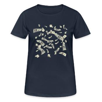 Flux de trésorerie Pluie d’argent - T-shirt respirant Femme - bleu marine foncé - Devant - AI Model Female 172 light (172cm)
