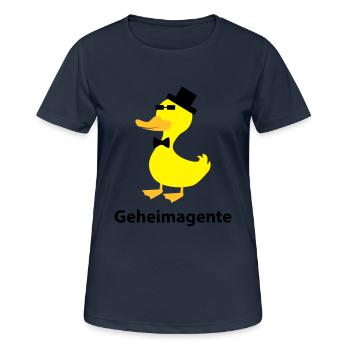 Geheimagente - Frauen T-Shirt atmungsaktiv - Dunkelnavy - Vorne - AI Model Female 172 light (172cm)