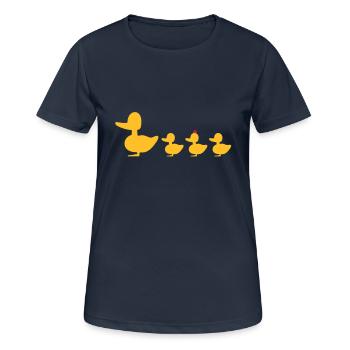 Famille canard aux révolutionnaires punk canard - T-shirt respirant Femme - bleu marine foncé - Devant - AI Model Female 172 light (172cm)