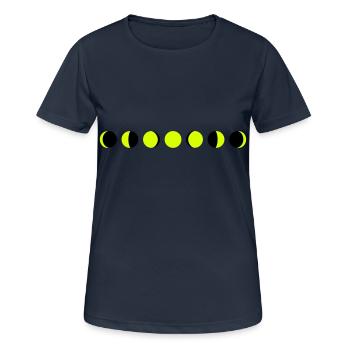 moon, phases of the moon - Women's Breathable T-Shirt - dark navy - Front - AI Model Female 172 light (172cm)