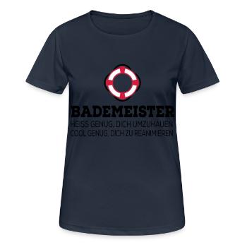 Bademeister - Frauen T-Shirt atmungsaktiv - Dunkelnavy - Vorne - AI Model Female 172 light (172cm)