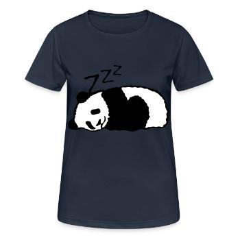 panda dort sieste dormir - T-shirt respirant Femme - bleu marine foncé - Devant - AI Model Female 172 light (172cm)