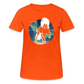 Northern Lights-Tölter white - Women's Breathable T-Shirt - neon orange - Front - AI Model Female 172 dark (172cm)