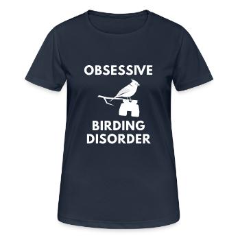 Observation des oiseaux - observation des oiseaux - observation des oiseaux - oiseau - T-shirt respirant Femme - bleu marine foncé - Devant - AI Model Female 172 light (172cm)