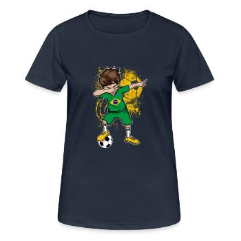 Équipe nationale du maillot de la  au Brésil - T-shirt respirant Femme - bleu marine foncé - Devant - AI Model Female 172 light (172cm)