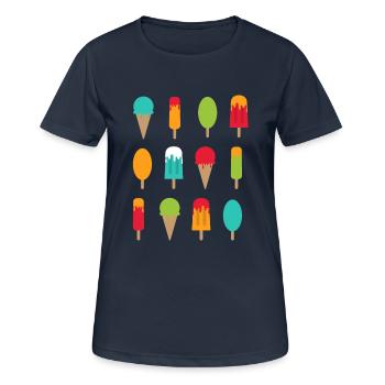 Eis, Eis und nochmehr Eis | Sommer Shirt - Frauen T-Shirt atmungsaktiv - Dunkelnavy - Vorne - AI Model Female 172 light (172cm)