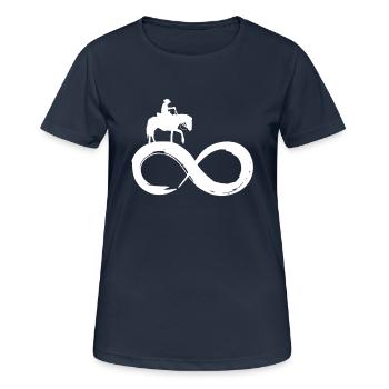 Infinity Westernreiten Westernpferd Trail Quarter - Frauen T-Shirt atmungsaktiv - Dunkelnavy - Vorne - AI Model Female 172 light (172cm)