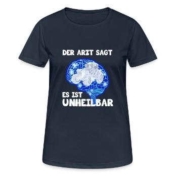 Traktor Trekker Landwirt Bauer - Frauen T-Shirt atmungsaktiv - Dunkelnavy - Vorne - AI Model Female 172 light (172cm)