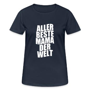 ALLER BESTE cooles Qualitäts geschenk - Frauen T-Shirt atmungsaktiv - Dunkelnavy - Vorne - AI Model Female 172 light (172cm)