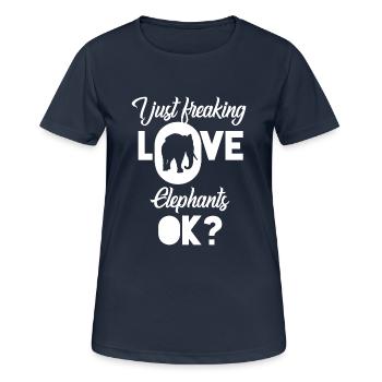 Elephants - elephant lovers - elephant - love - Women's Breathable T-Shirt - dark navy - Front - AI Model Female 172 light (172cm)