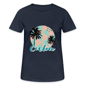 Cuba Caraïbes Croisière de vacances - T-shirt respirant Femme - bleu marine foncé - Devant - AI Model Female 172 light (172cm)