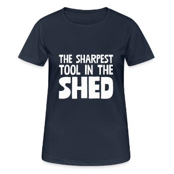 Das schärfste Werkzeug im Schuppen - Frauen T-Shirt atmungsaktiv - Dunkelnavy - Vorne - AI Model Female 172 light (172cm)