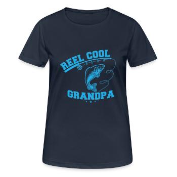 Reel Cool Grandpa Fishermen Fishing T-Shirt Gift - Frauen T-Shirt atmungsaktiv - Dunkelnavy - Vorne - AI Model Female 172 light (172cm)