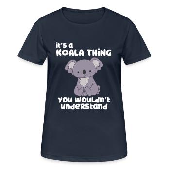Koala - Koalas - T-shirt Koala - Cadeau - T-shirt respirant Femme - bleu marine foncé - Devant - AI Model Female 172 light (172cm)